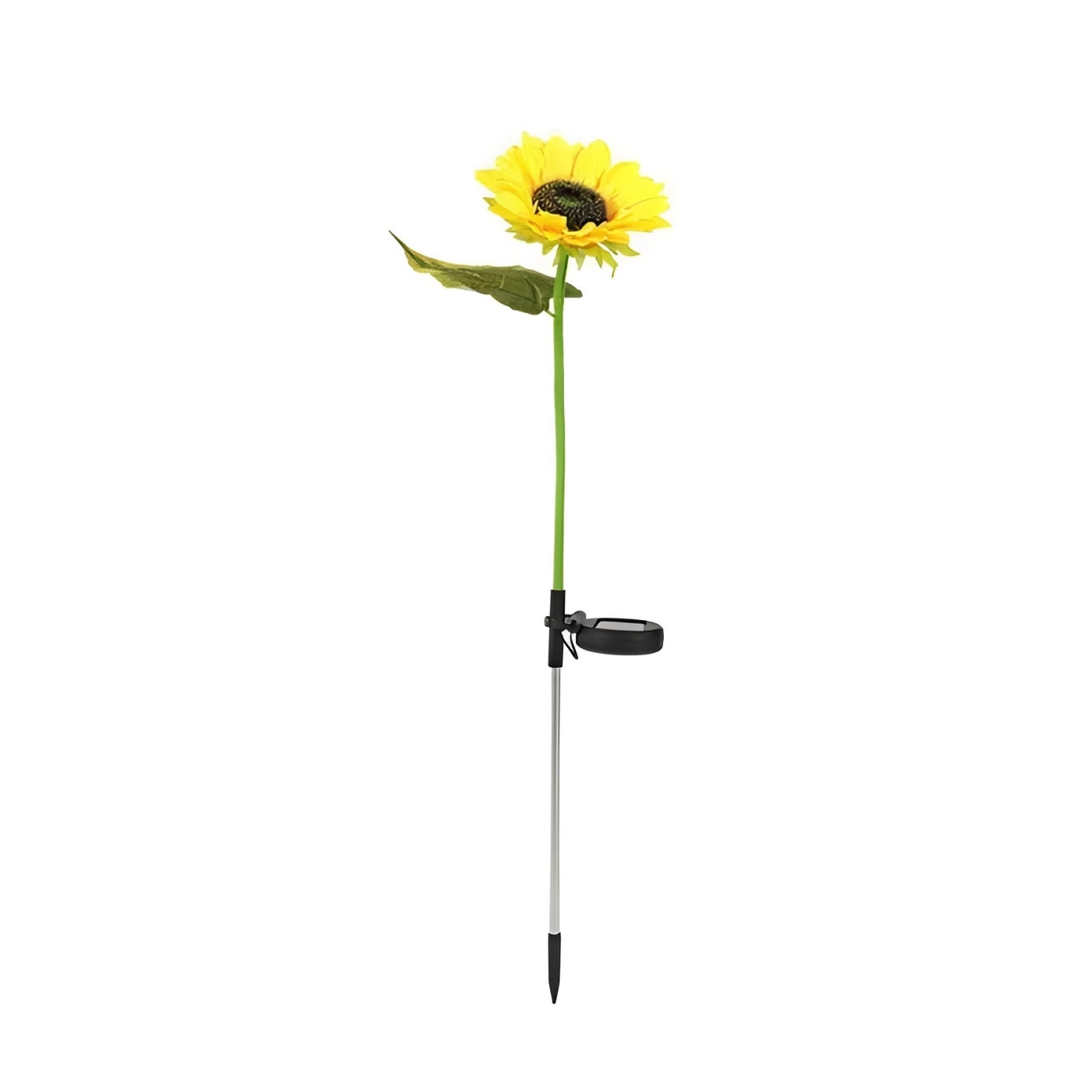 Solar Sunflower Garden Stake Light with Warm Yellow LED and Automatic Dusk Sensor