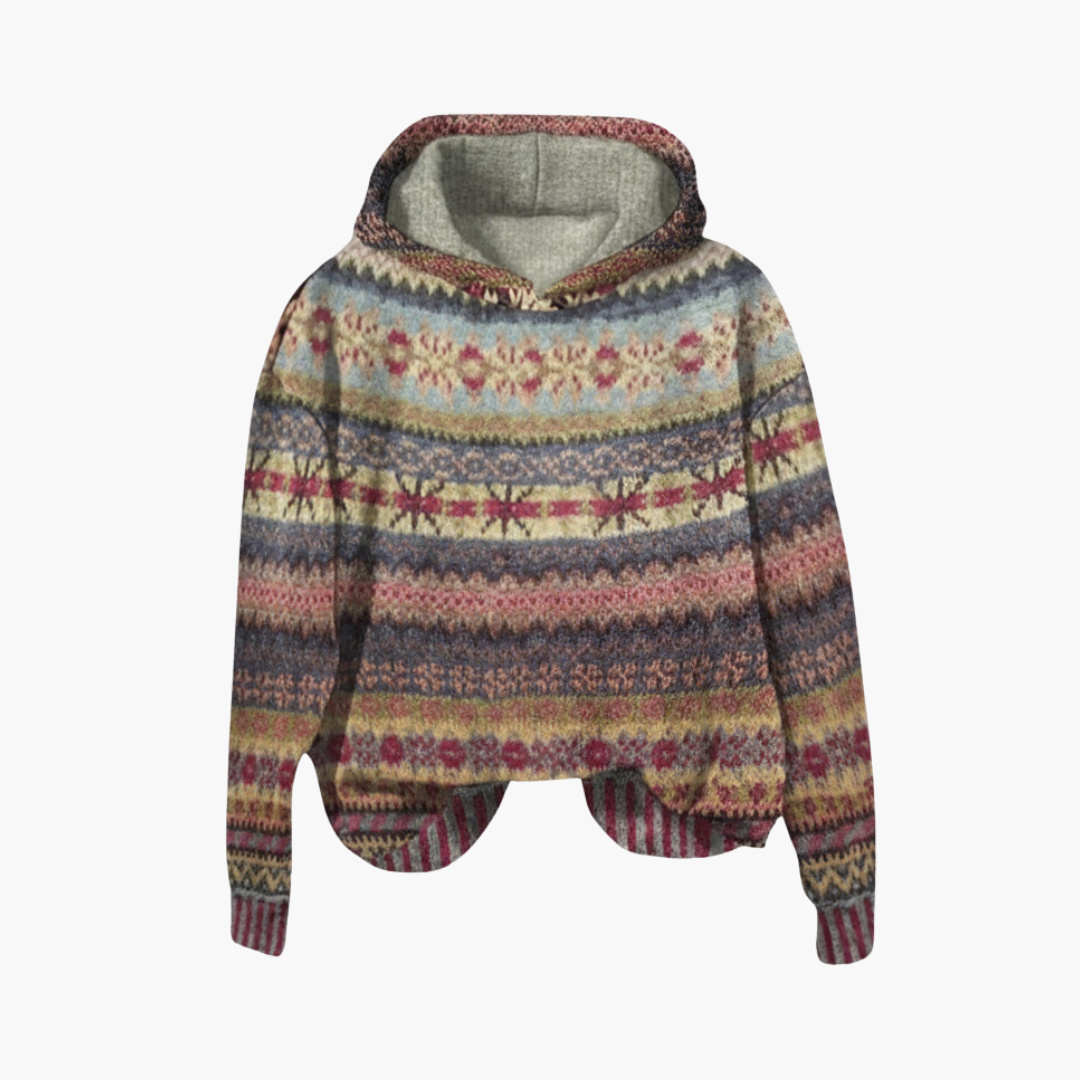 Amara Geometrisk Pullover-hættetrøje