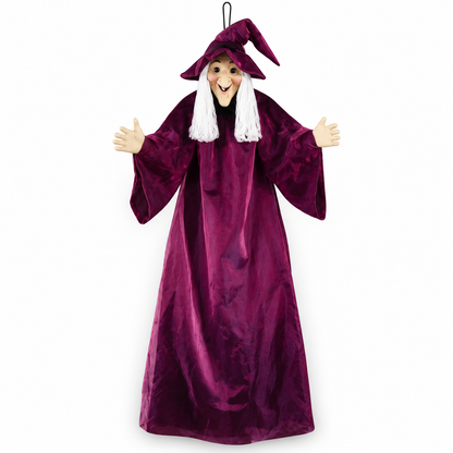 Halloween Witch Prop with Sound Effects and Glowing Red Eyes