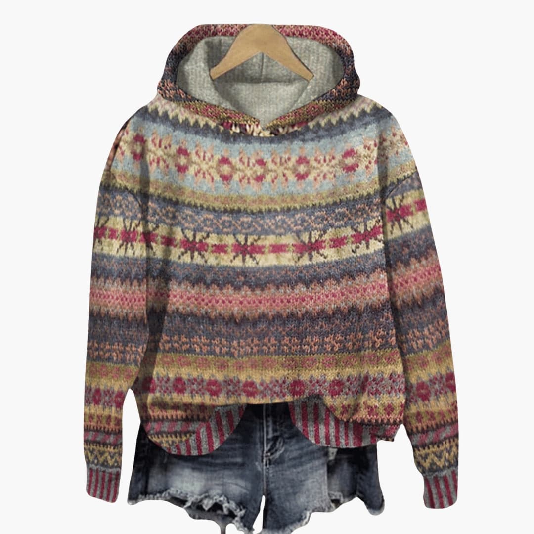 Amara Geometrisk Pullover-hættetrøje