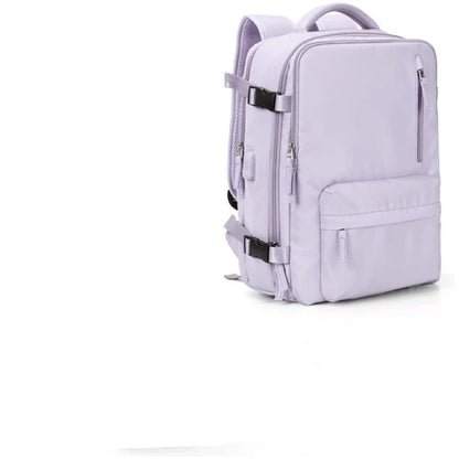 Women's 35L Backpack with USB Charging Port and Laptop Compartment, Wet Shoe Storage