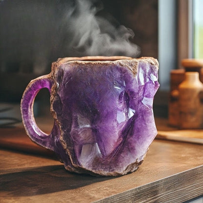 Mineral Crystal Mug with Insulating Walls and Natural Patterns, 350-450ml