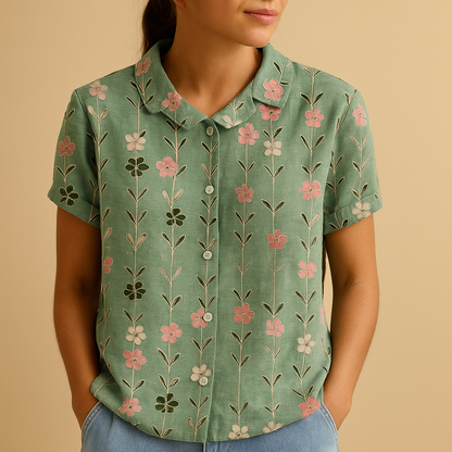 Daisy Floral Print Blouse