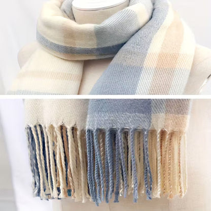 Women’s Striped Winter Scarf – Soft Elegant Cold-Weather Wrap