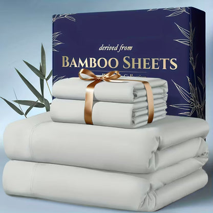 Bamboo Blend Sheet Set with Moisture Wicking and Deep Pocket Fit, Hypoallergenic