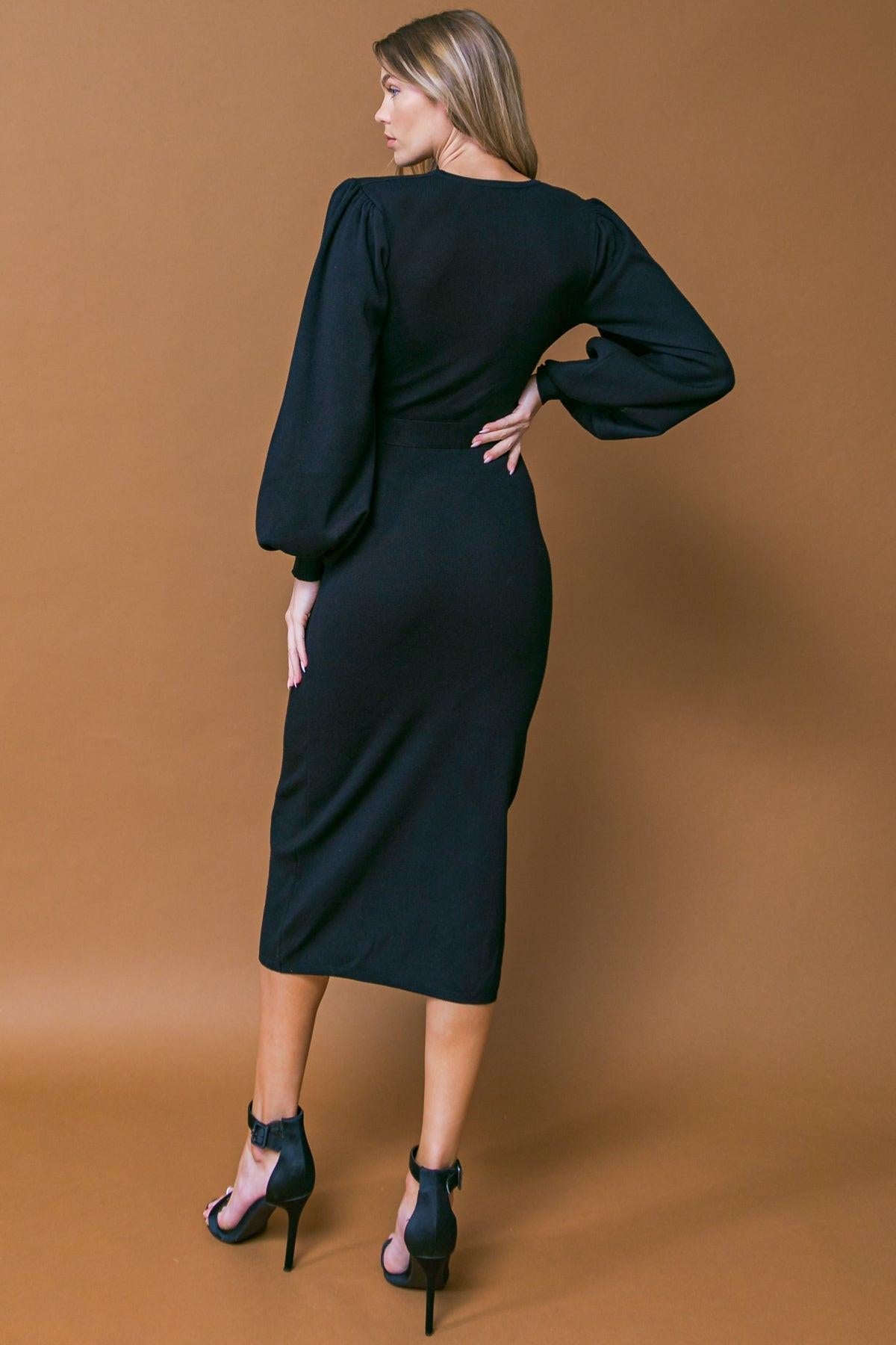 Luna Surplice Sweater Midi