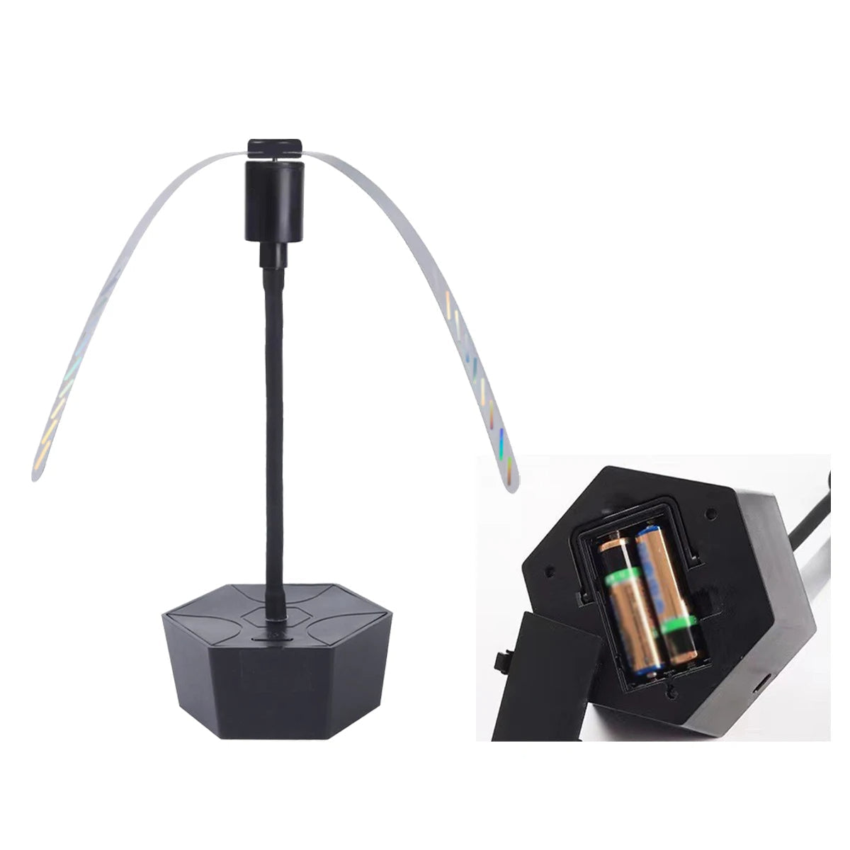 Tabletop Fly Deterrent Fan with Dual Power and Retractable Design