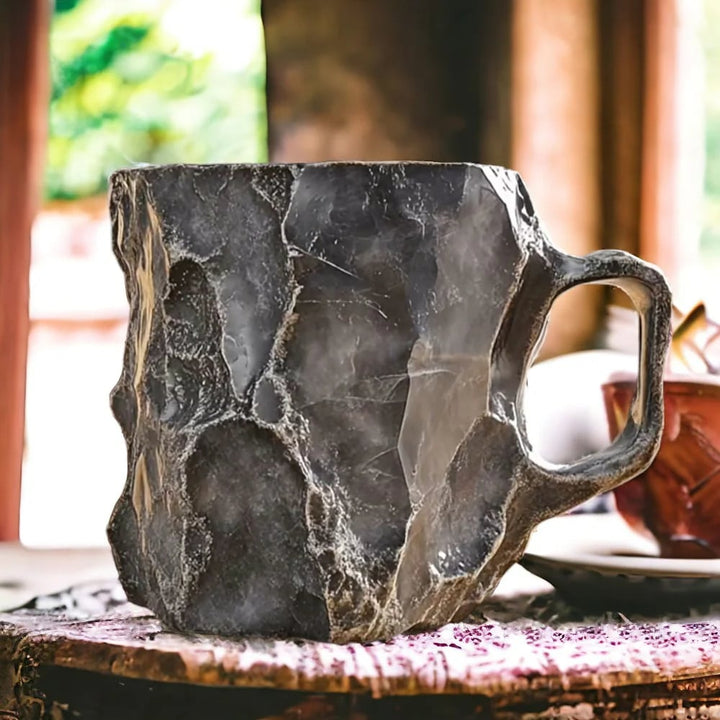 Mineral Crystal Mug with Insulating Walls and Natural Patterns, 350-450ml