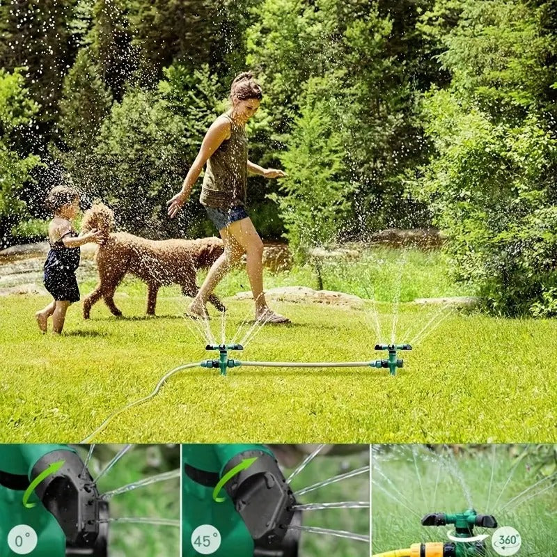 Rotating Garden Sprinkler with 360-Degree Coverage and Adjustable Spray Angles, 5-Pack
