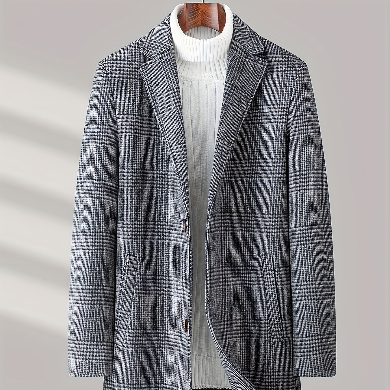 Oxford Plaid Wool Overcoat