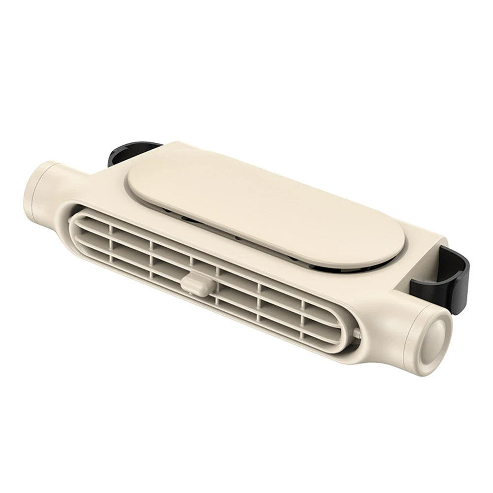 Headrest Cooling Fan with Dual Turbine Airflow and Rotating Outlets, Type C Charging