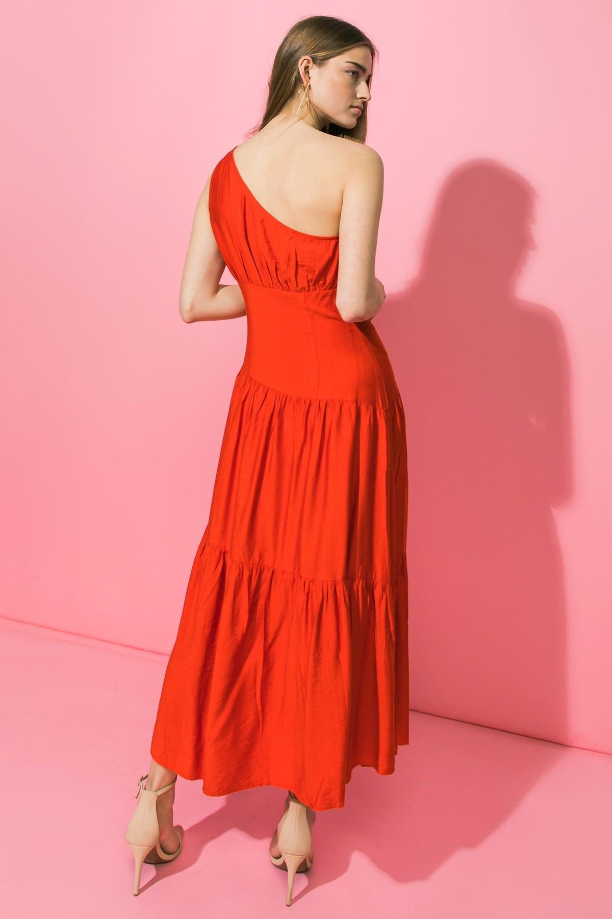 Luna One Shoulder Midi