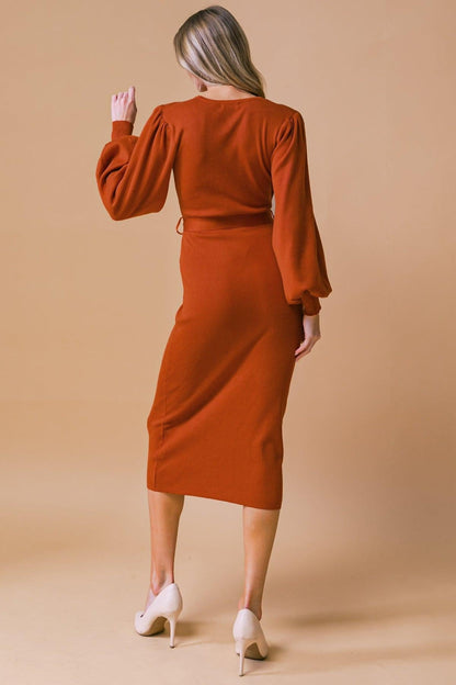 Luna Surplice Sweater Midi