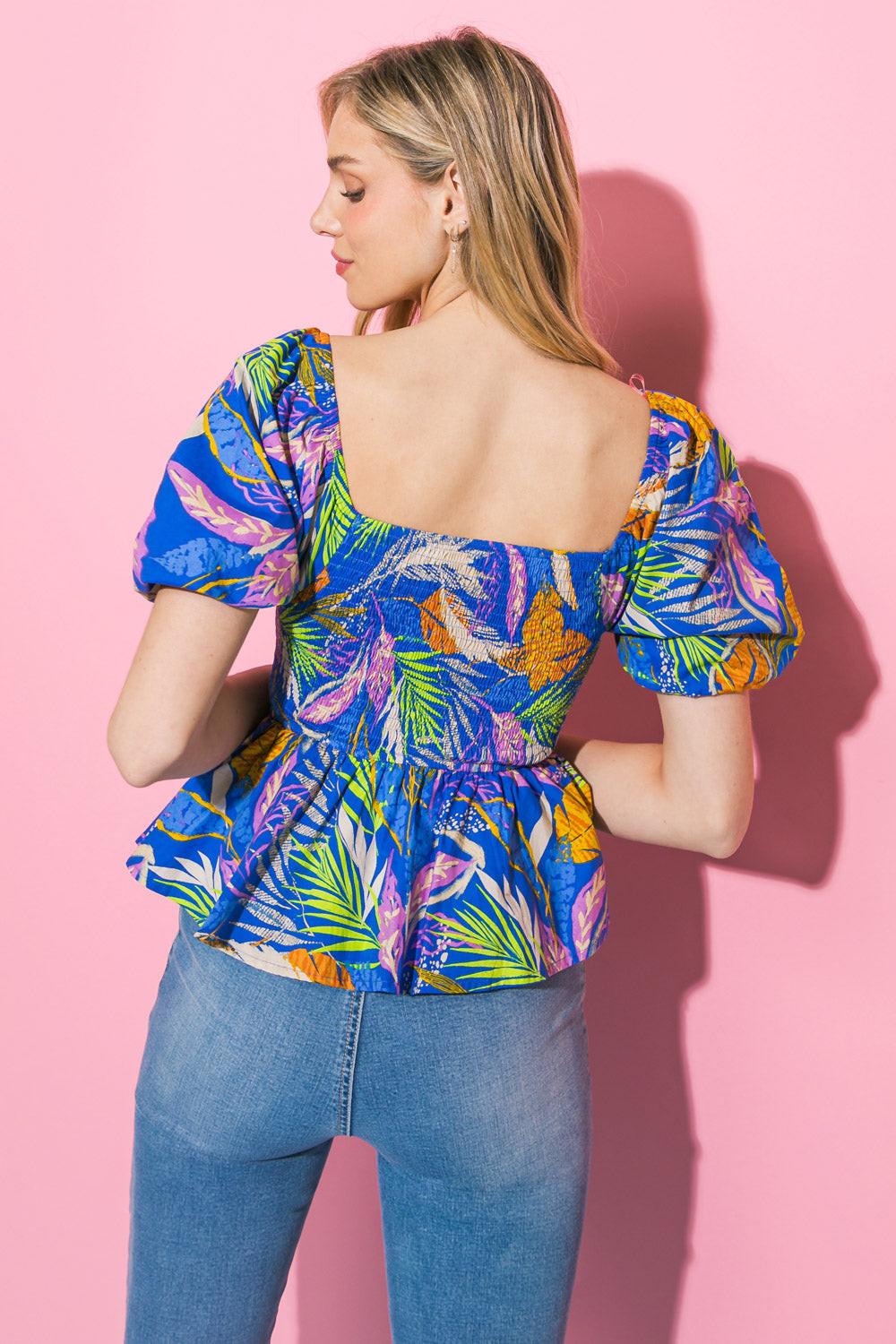 Amara Printed Poplin Top