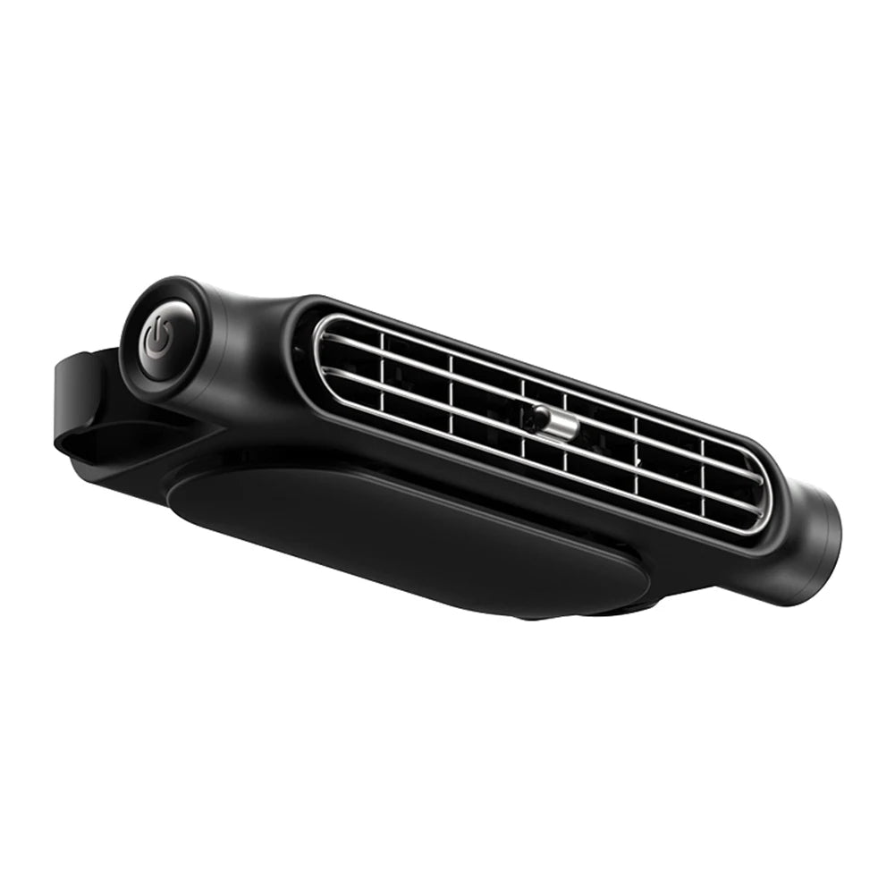 Headrest Cooling Fan with Dual Turbine Airflow and Rotating Outlets, Type C Charging
