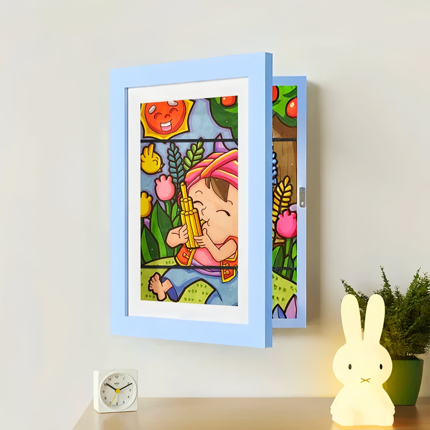 Artwork Storage Frame with Magnetic Display and 150 Drawing Capacity