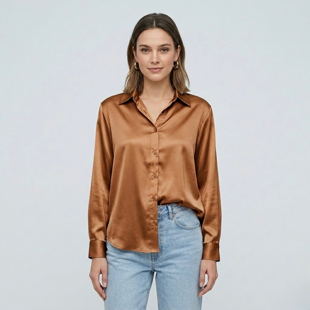 Siena Satin Longline Blouse