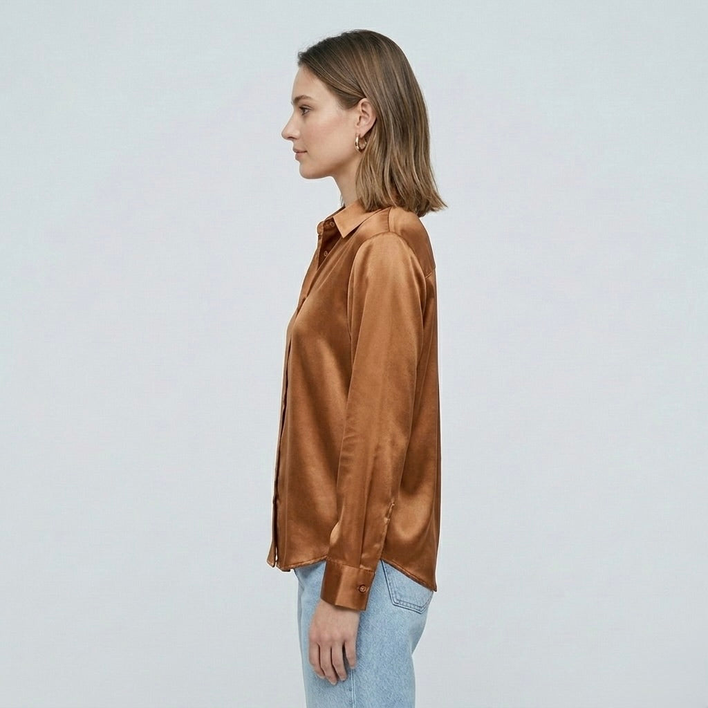 Siena Satin Longline Blouse
