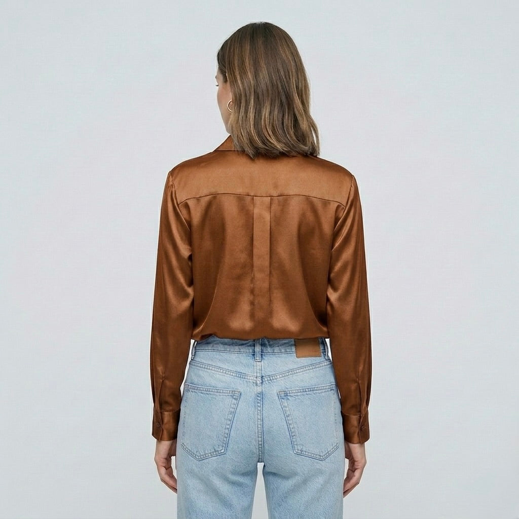 Siena Satin Longline Blouse