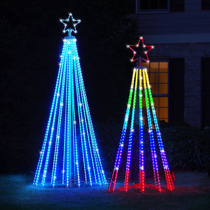 Outdoor Star String Lights with 150 Multicolor Bulbs and 12 Lighting Modes, 6.5ft