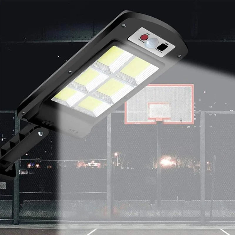 Solar Street Light with Motion Sensor and Remote Control, 360-Degree Lighting