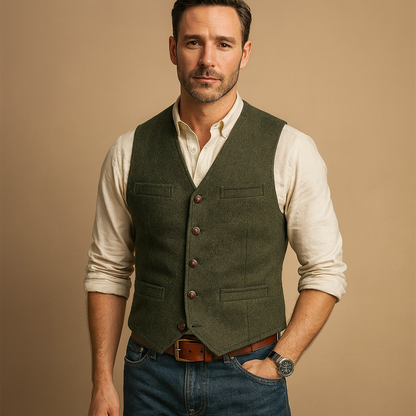 Adrian Buttoned Tailored Vest