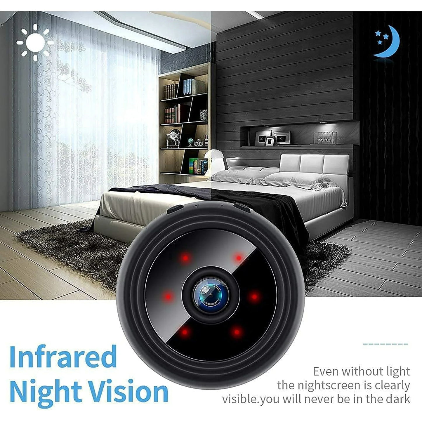 Wireless Camera with Night Vision and Motion Detection, 1080p HD Recording