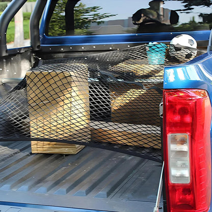 Elastic Nylon Cargo Net with Reinforced Edges and Encrypted Mesh Pattern for Truck Beds