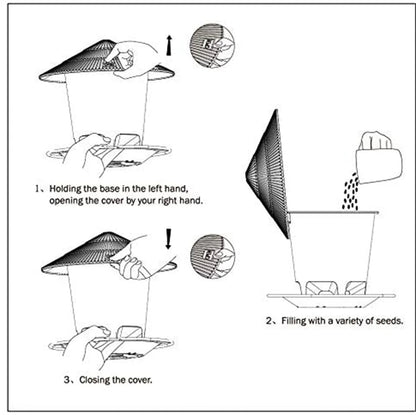 Hexagonal Bird Feeder with Gravity Seed Dispenser and Transparent Container