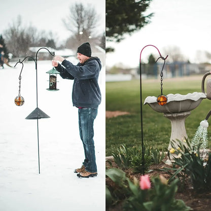 Rust-Resistant Metal Bird Feeder with Mesh Cage and Hanging Chain, Set of 4
