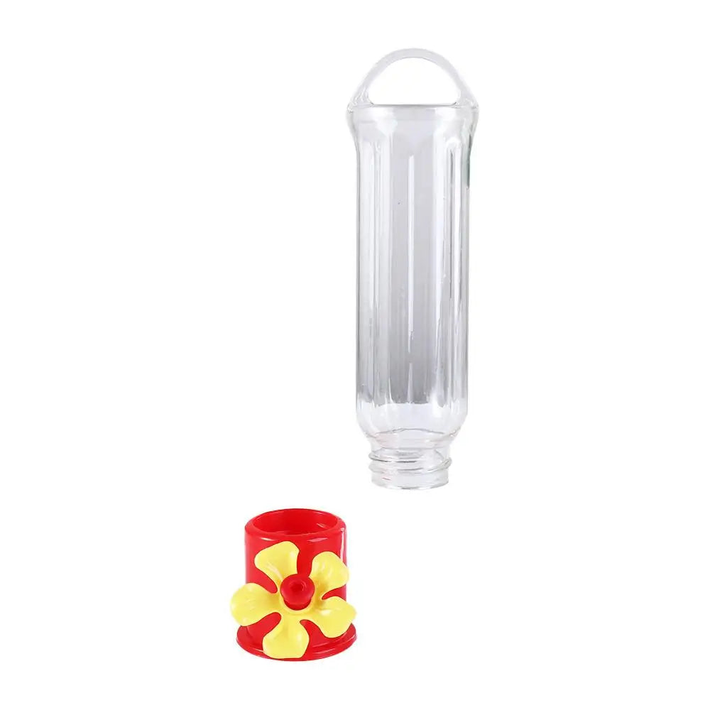 Hanging Hummingbird Feeder with Flower Ports and Clear Body, Wide Mouth Opening