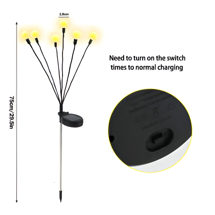 Solar Powered Garden Light with Swaying Stem and Warm White Glow, 27.5 Inch Height