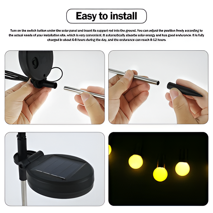 Solar Powered Garden Light with Swaying Stem and Warm White Glow, 27.5 Inch Height