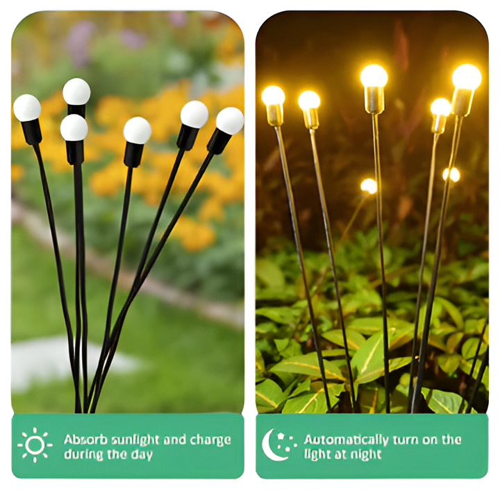 Solar Powered Garden Light with Swaying Stem and Warm White Glow, 27.5 Inch Height