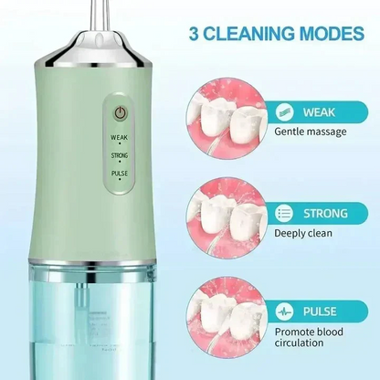 Cordless Water Flosser with Three Cleaning Modes and Four Nozzles