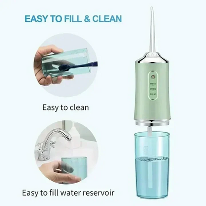 Cordless Water Flosser with Three Cleaning Modes and Four Nozzles