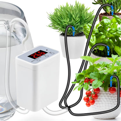 Smart Plant Watering System with LCD Timer and USB Rechargeable Battery