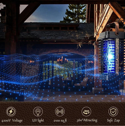 Electric Insect Zapper with UV Light and 360 Degree Coverage for Patios