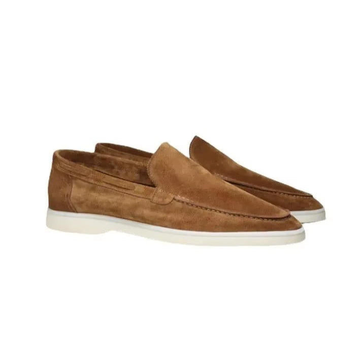 Men's Slip On Suede Loafers with Hand Stitched Build and Grip Sole