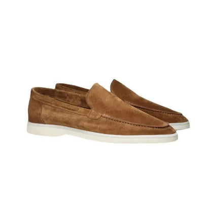 Men's Slip On Suede Loafers with Hand Stitched Build and Grip Sole