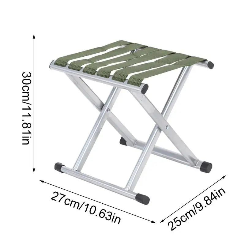 Folding Stool with Iron Frame and Oxford Cloth Seat, 660lb Capacity