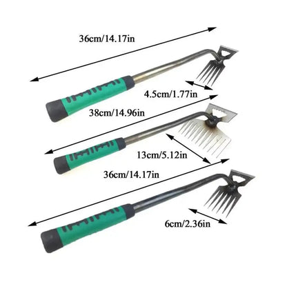 Root Extraction Garden Tool with Manganese Steel Tines and Ergonomic Handle