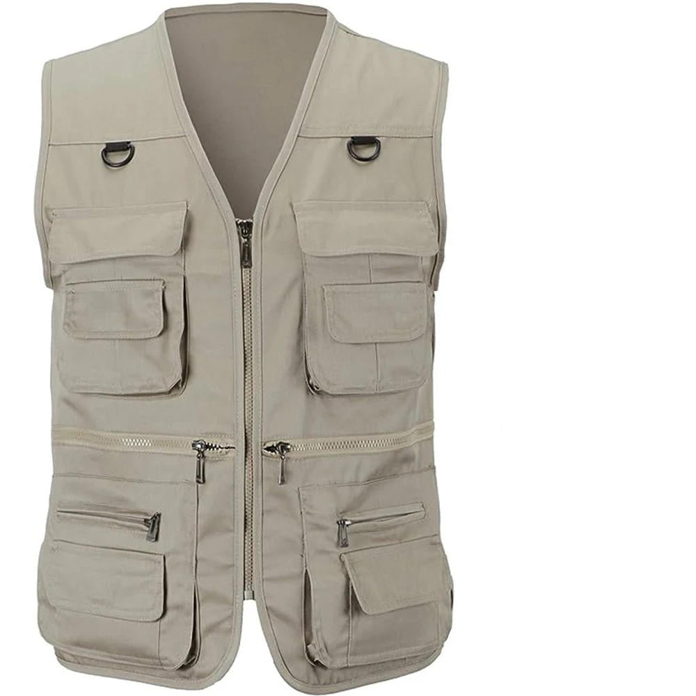 Utility Hiking Vest with Multiple Pockets and Detachable Back Panel