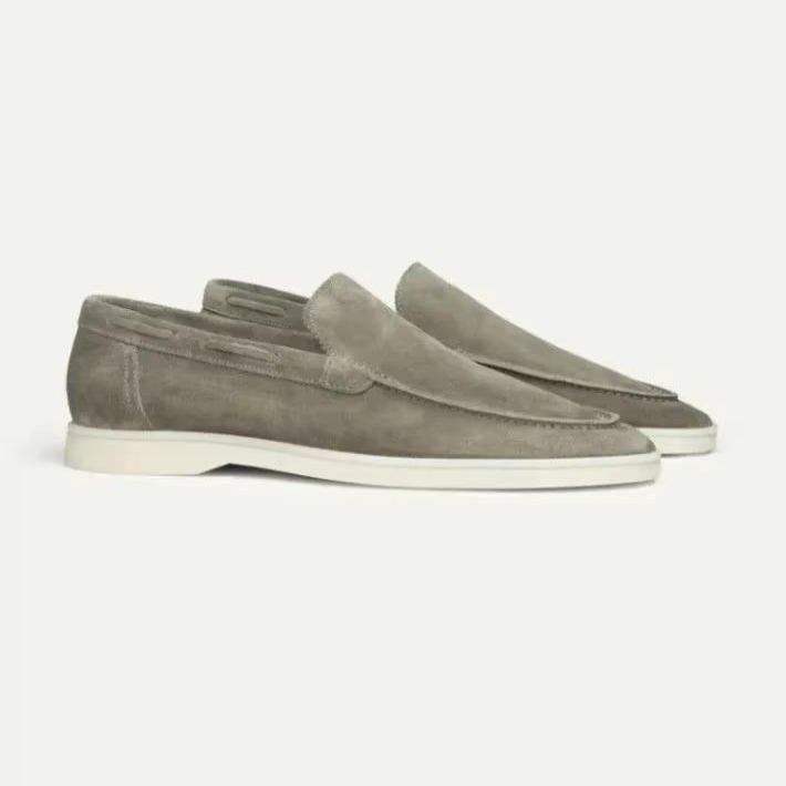 Men's Slip On Suede Loafers with Hand Stitched Build and Grip Sole