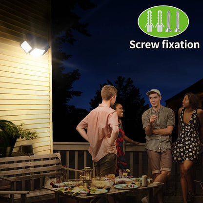 Outdoor Motion Sensor Flood Light with Triple Adjustable Heads and 1200 Lumens