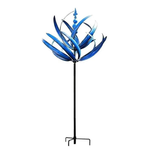 Tulip Wind Spinner with Three Prong Stake and Powder Coated Iron, 35in Height