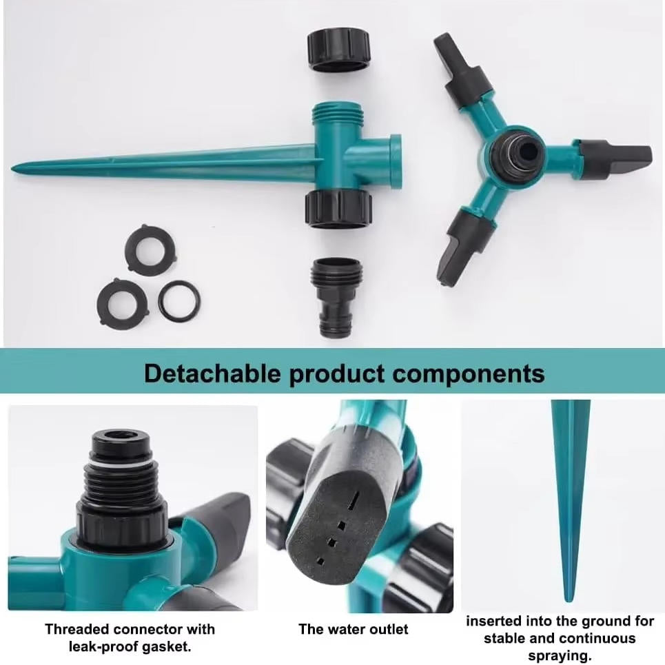 Rotating Garden Sprinkler with 360-Degree Coverage and Adjustable Spray Angles, 5-Pack