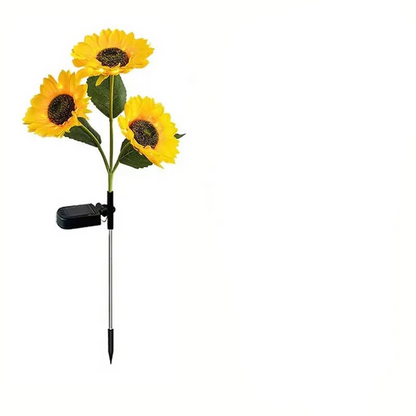 Solar Sunflower Garden Light with Auto Dusk Sensor and LED Glow, IP65 Weatherproof