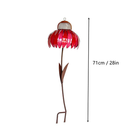 Flower-Shaped Bird Feeder with Ground Stake and Squirrel-Resistant Mesh