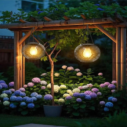Solar Hanging Lantern with Automatic Light Sensor and 14-Hour Runtime